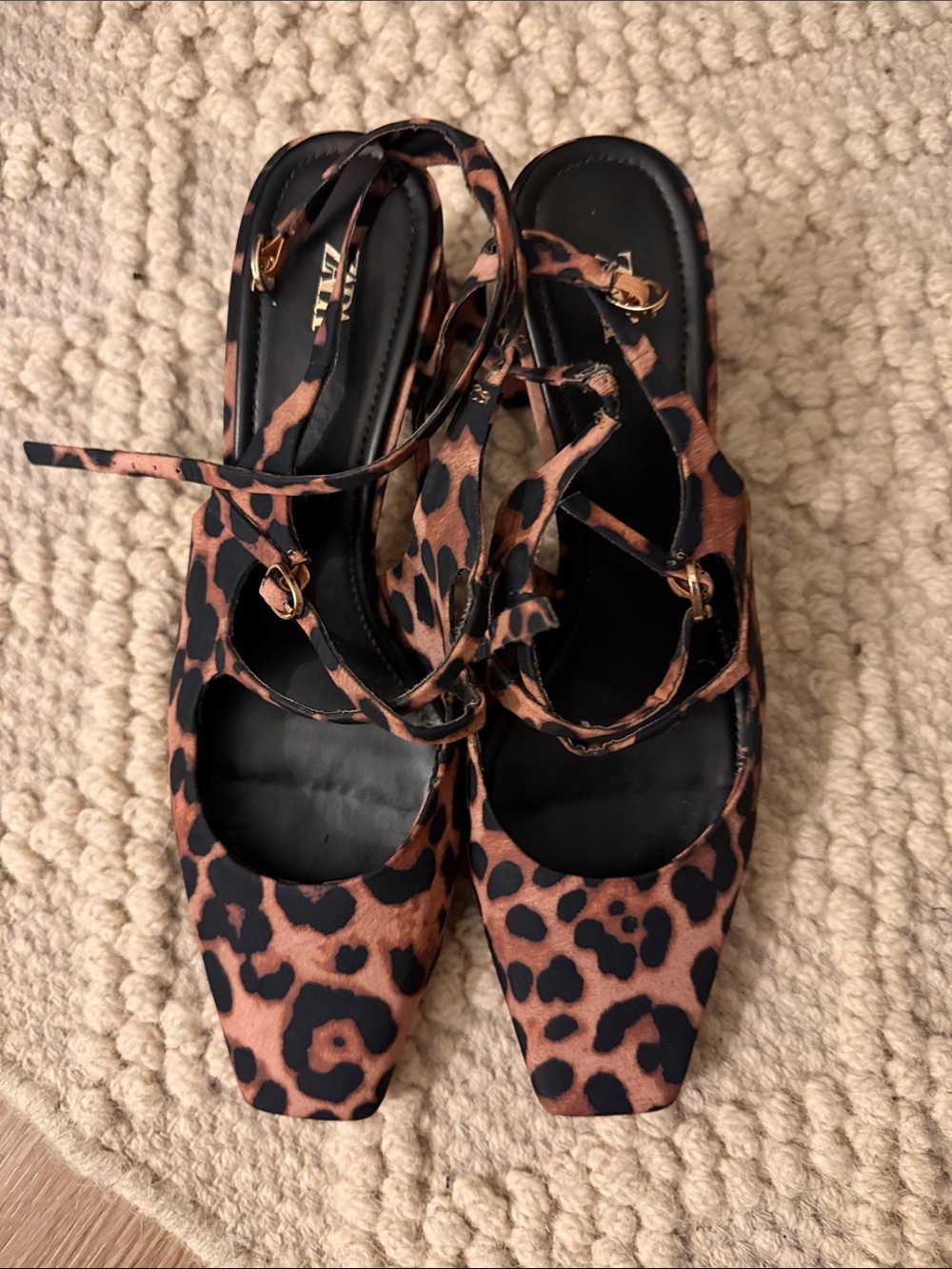 zara leopard heels